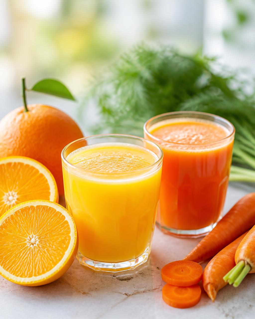 Freshly squeezed juice in a glass